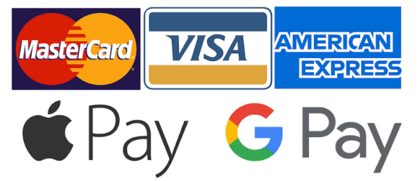 Mastercard, Visa, American Express, Apple Pay, Google Pay